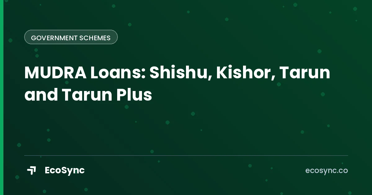 EcoSync article card: Government Schemes - mudra loan scheme guide