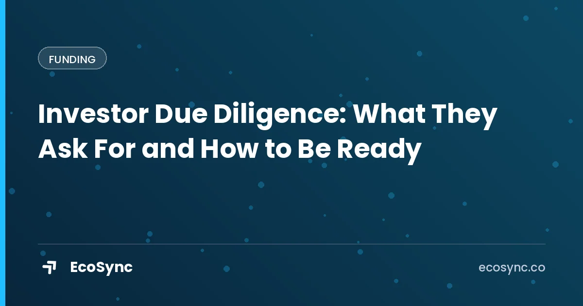 EcoSync article card: Funding - startup due diligence checklist