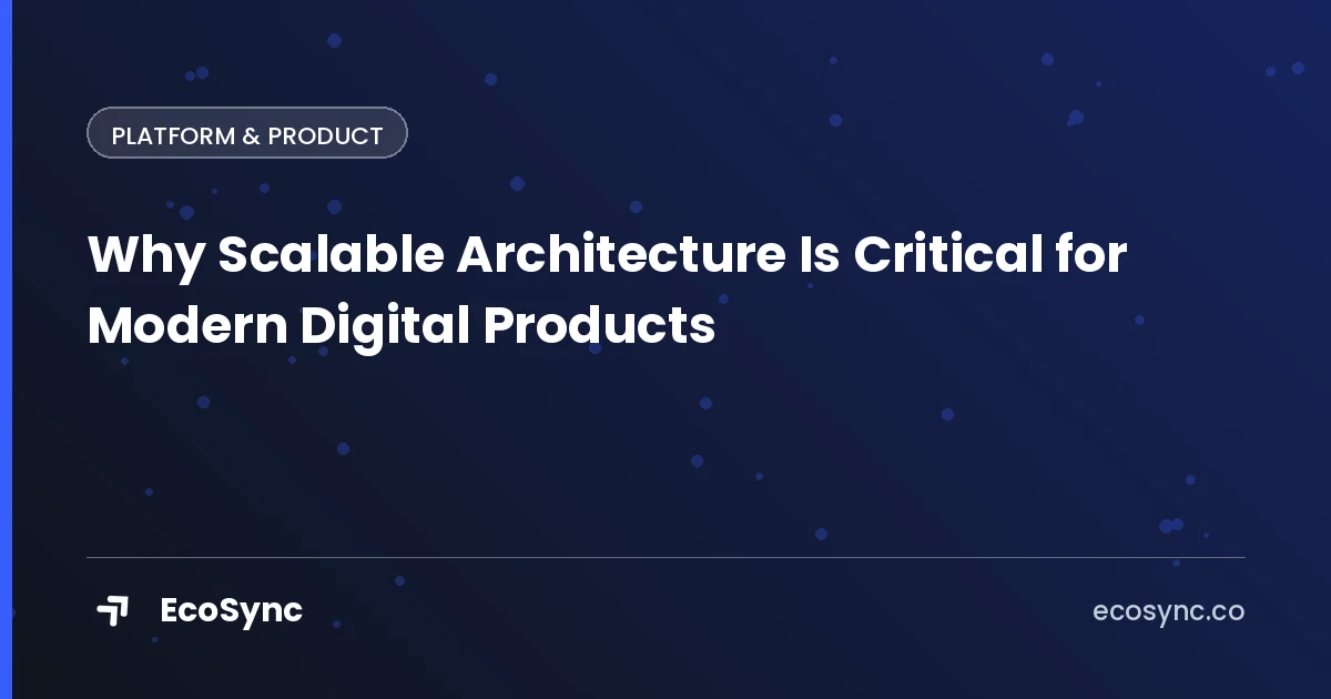 EcoSync article card: Building a Product - why scalable architecture is critical for modern digital products